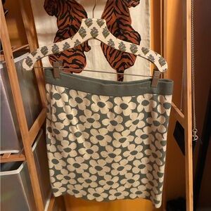 Altar’d State Floral Knit Skirt Green Cream Pull On